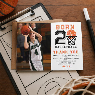 Born 2 Basketball Sport Jungen 2. Geburtstag Dankeskarte