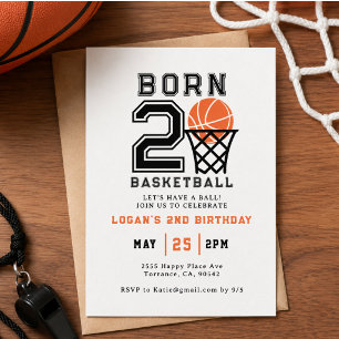 Born 2 Basketball   Sport  Jungen 2. Geburtstag Einladung