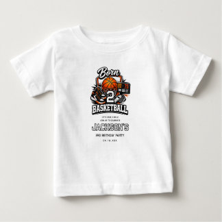 Born 2 Basketball | Sports Themed 2nd Birthday Baby T-shirt