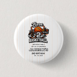 Born 2 Basketball | Sports Themed 2nd Birthday Button