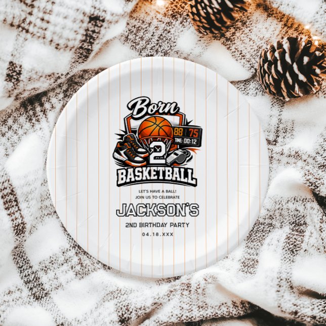 Born 2 Basketball | Sports Themed 2nd Birthday Pappteller (Born 2 Basketball | Sports Themed 2nd Birthday Paper Plates
)