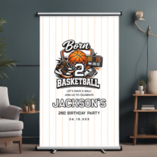 Born 2 Basketball Sports Themed Boy 2nd Birthday  Banner