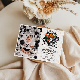 Born 2 Basketball Sports Themed Boy 2nd Birthday  Einladung