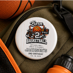 Born 2 Basketball Sportthemen 2. Geburtstag Button