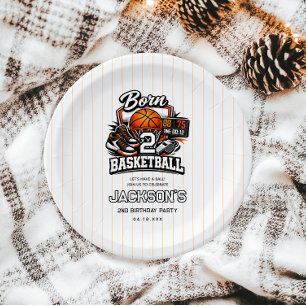 Born 2 Basketball Sportthemen zum 2. Geburtstag Pappteller
