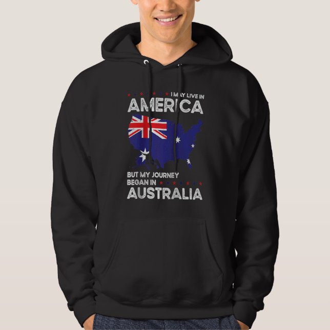 Born Australian Australia American USA Citizenship Hoodie (Vorderseite)
