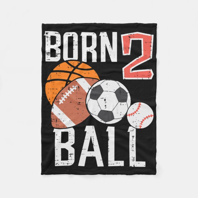 Born Basketball Football 2nd Birthday Toddler Boy  Fleecedecke (Vorderseite)