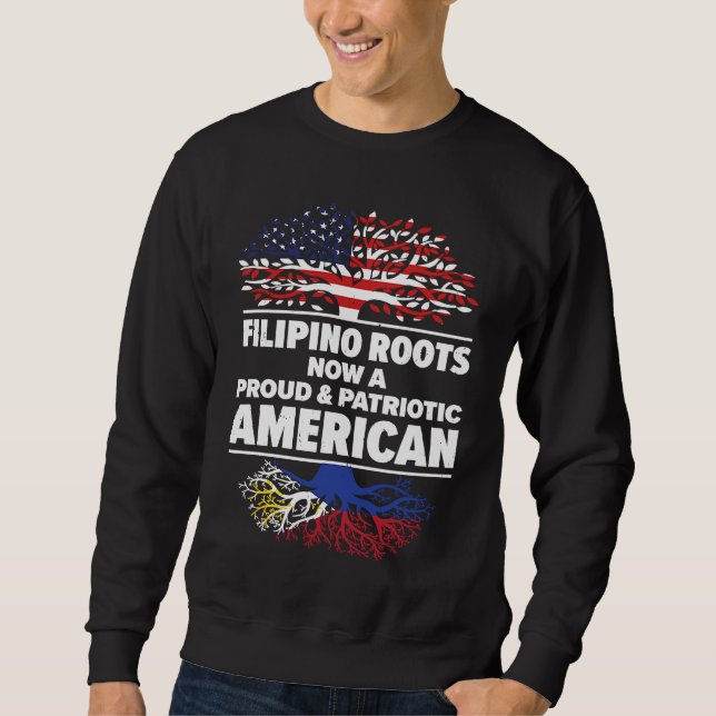 Born Filipino Philippines American USA Citizenship Sweatshirt (Vorderseite)