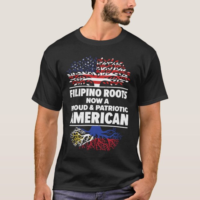 Born Filipino Philippines American USA Citizenship T-Shirt (Vorderseite)