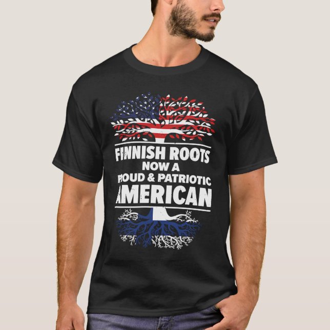 Born Finnish Finland American USA Citizenship T-Shirt (Vorderseite)