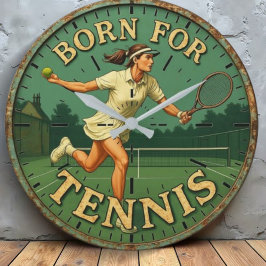 Born for  tennis  große wanduhr