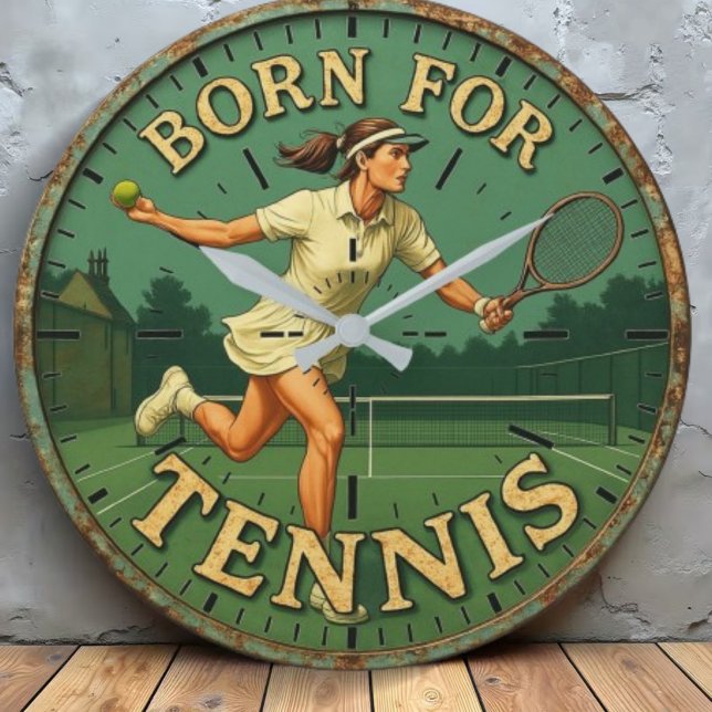 Born for  tennis  große wanduhr (Von Creator hochgeladen)