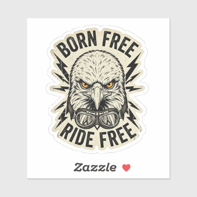 Born Free Ride Free Biker Eagle Aufkleber (Blatt)