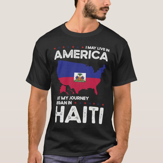 Born Haitian Haiti American USA Citizenship T-Shirt (Vorderseite)