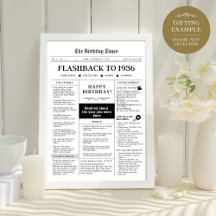 Born in 1936 Fun Newspaper black and white