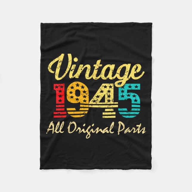 Born In 1945 80 Years Old Made In 1945 80th Birthd Fleecedecke (Vorderseite)