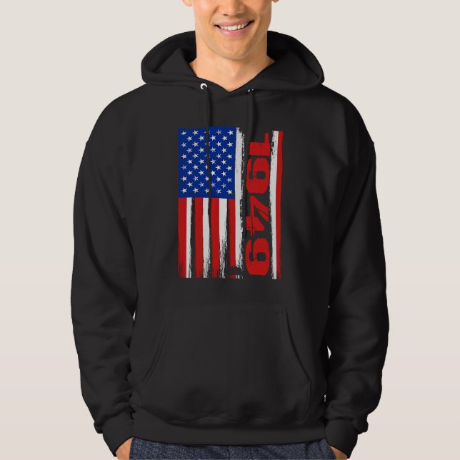 Born in 1949 US Flag Patriotic Veterans Day 4th Of Hoodie (Vorderseite)