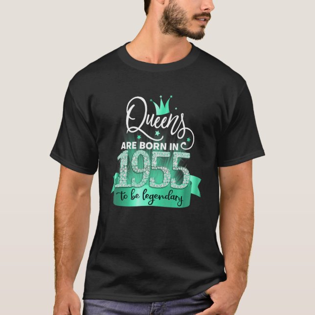 Born in 1955 I Black Turquoise Party Outfit & Acce T-Shirt (Vorderseite)
