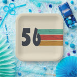 Born in 1956 vintage 70th birthday party pappteller<br><div class="desc">Add some originality to your wardrobe with this vintage sunset birthday graphic design featuring an awesome typography font. It's a great gift idea for men,  women,  husbands,  wives,  grandmothers,  and grandfathers who will love this unique artwork. The perfect funny holiday present for a happy birthday party.</div>