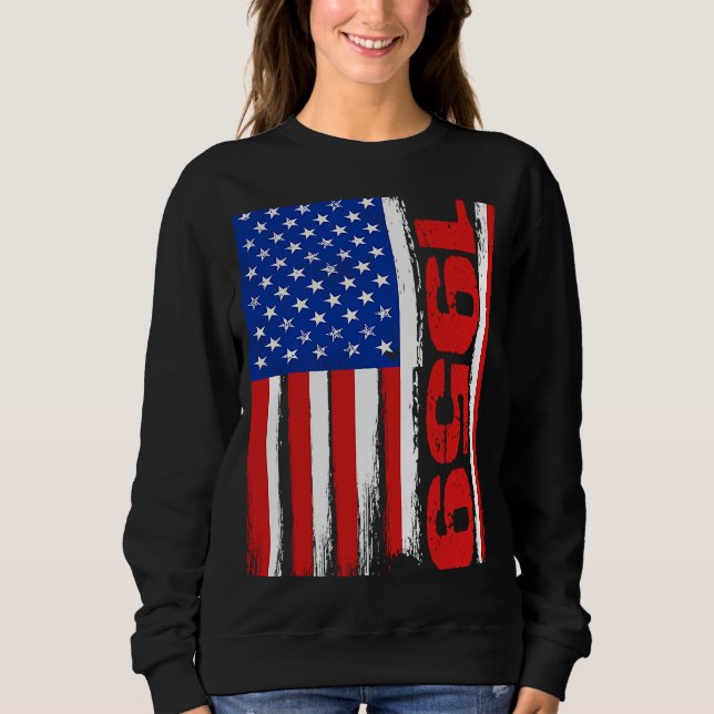 Born in 1959 US Flag Patriotic Veterans Day 4th Of Sweatshirt (Vorderseite)