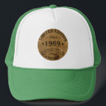 Born in 1969 vintage birthday truckerkappe<br><div class="desc">You can add some originality to your wardrobe with this limited edition original birthday sunset distressed vintage retro-looking design with awesome typography font lettering, is a great gift idea for men, women, husband, wife girlfriend, and a boyfriend who will love this one of a kind artwork. The best amazing and...</div>