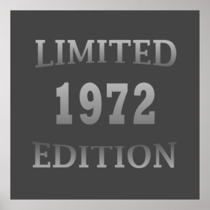 born in 1972 limited edition birthday poster