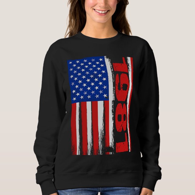 Born in 1981 US Flag Patriotic Veterans Day 4th Of Sweatshirt (Vorderseite)