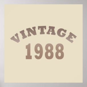 born in 1988 vintage birthday poster