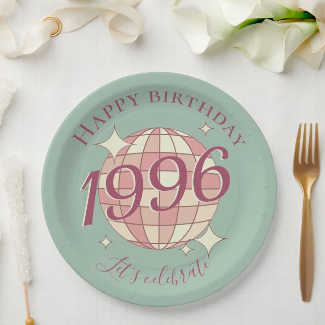 Born in 1996 30th birthday party decor Paper Plate Pappteller (Von Creator hochgeladen)