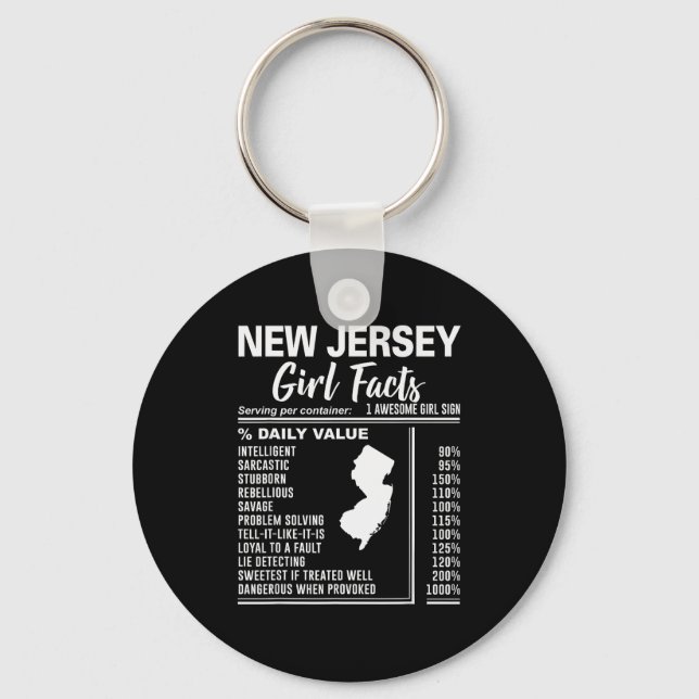 Born In New Jersey - New Jersey Girl Facts  Schlüsselanhänger (Vorderseite)