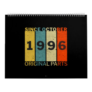 Born In October 1996 Funny Birthday Retro Quote Kalender