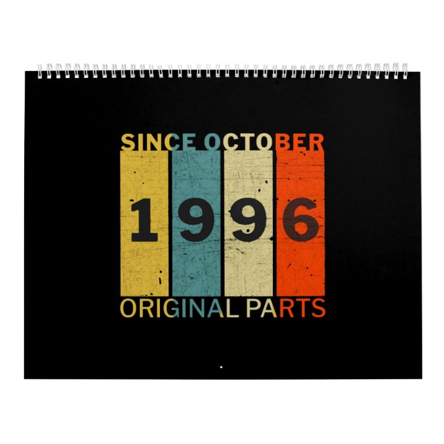 Born In October 1996 Funny Birthday Retro Quote Kalender (Titelbild)
