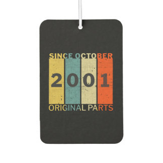 Born In October 2001 Funny Birthday Retro Quote Autolufterfrischer