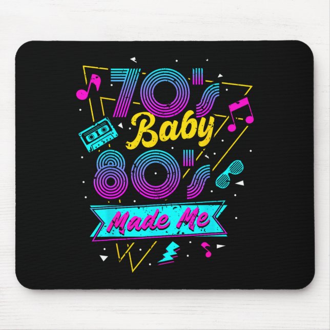 Born In The 70's But The 80's Raised Me 80s Costum Mousepad (Vorne)