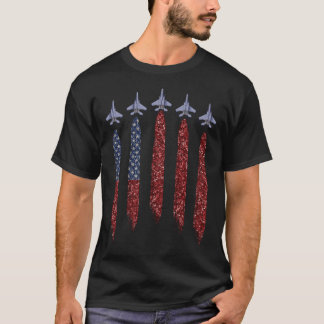 Born In The Usa Eagle Usa Flag Airplane 4Th Of Jul T-Shirt