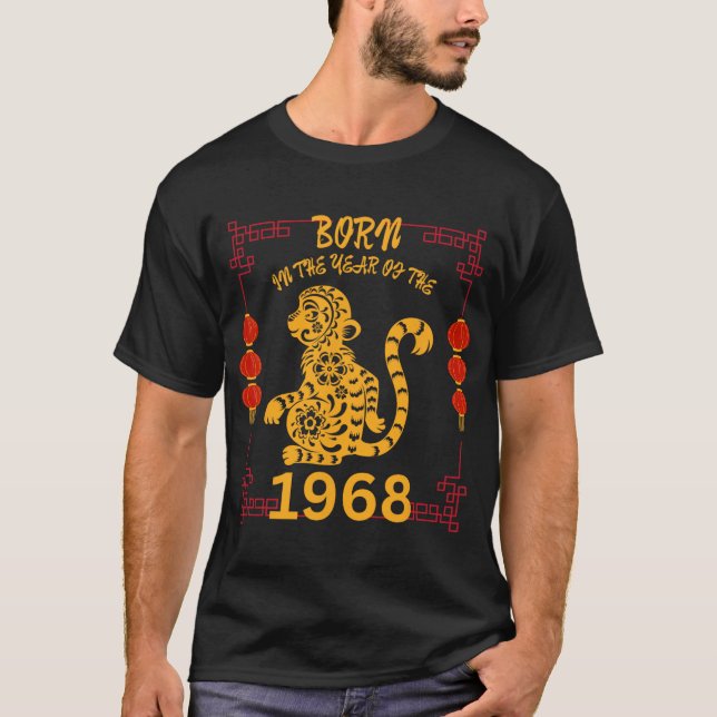 Born In The Year Of The Monkey 1968 Chinese New Ye T-Shirt (Vorderseite)