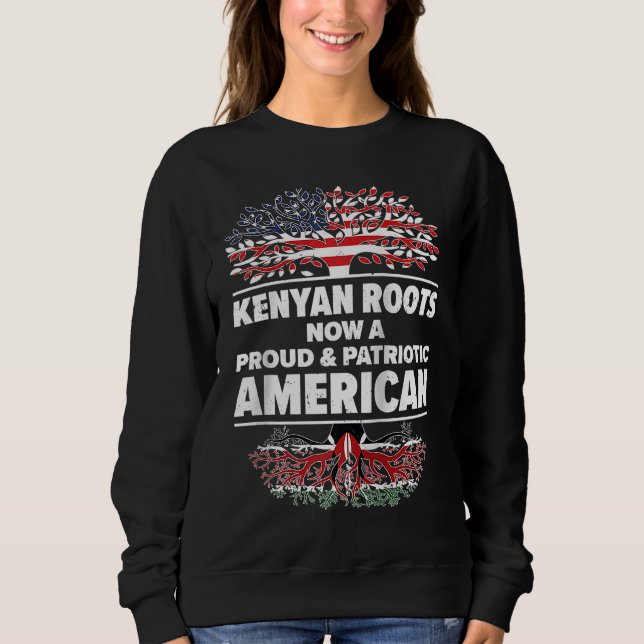 Born Kenyan Kenya American USA Citizenship Raglan  Sweatshirt (Vorderseite)