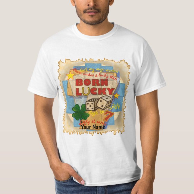 Born Lucky poker T-Shirt (Vorderseite)