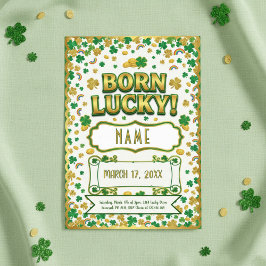 Born Lucky St. Patrick’s Day Birthday Invitation Karte