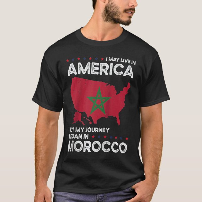 Born Moroccan Morocco American USA Citizenship Rag T-Shirt (Vorderseite)