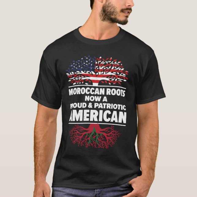 Born Moroccan Morocco American USA Citizenship T-Shirt (Vorderseite)