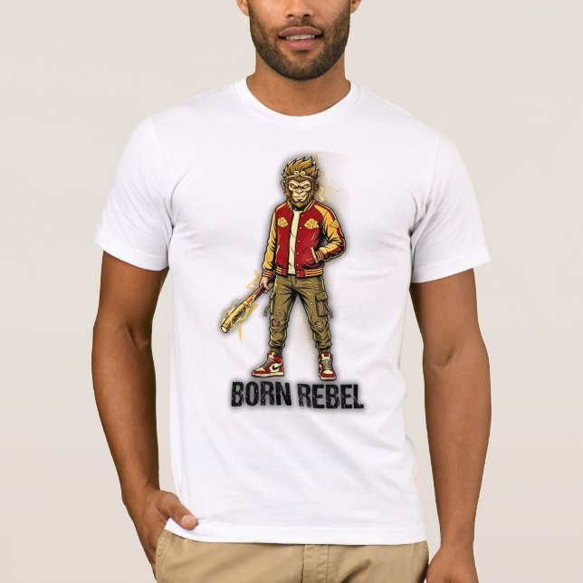 Born Rebel Monkey Gunner T-Shirt (Vorderseite)