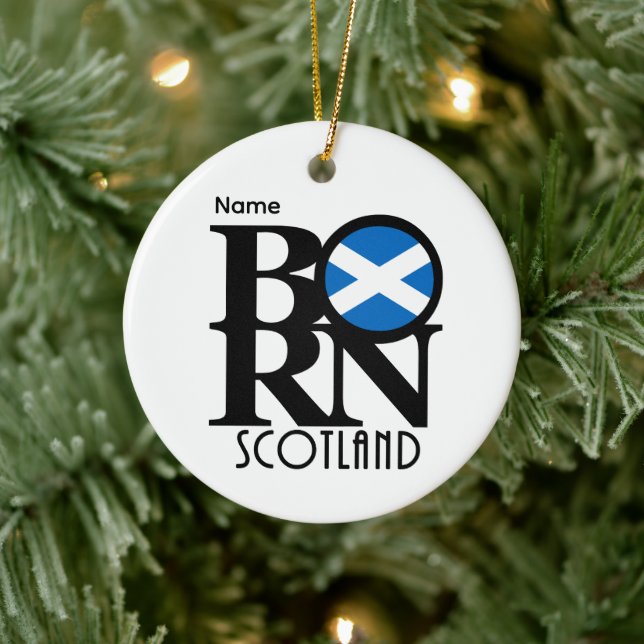 BORN Scotland Customizable Keramik Ornament (Baum)