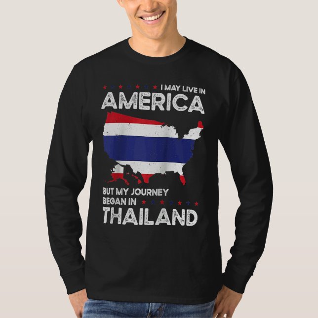 Born Thai Thailand American USA Citizenship Raglan T-Shirt (Vorderseite)