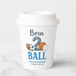 Born To Ball Sports Second Birthday Pappbecher