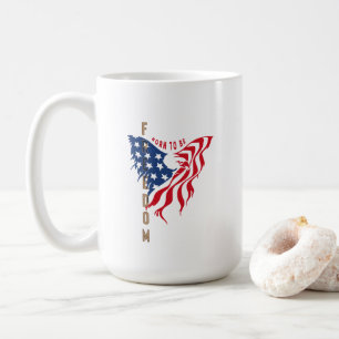 Born to Be Free Patriotic Eagle   Klassischer Bech Kaffeetasse