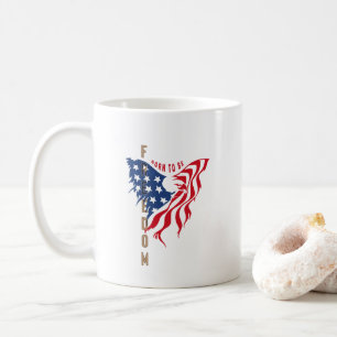 Born to Be Free Patriotic Eagle Klassischer Bech Kaffeetasse