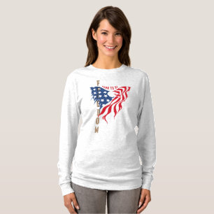 Born to Be Free Patriotischer Adler Frauen Langa T-Shirt