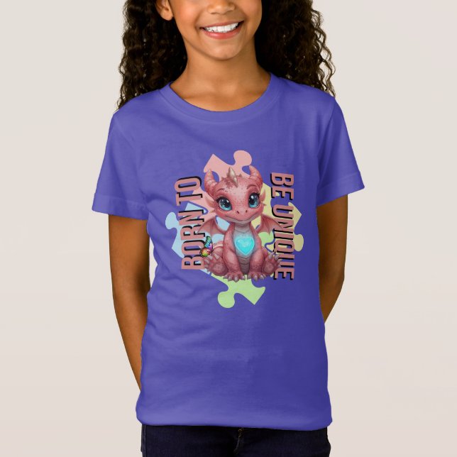 Born to Be Unique –  Cute Dragon - Double  T-Shirt (Vorderseite)