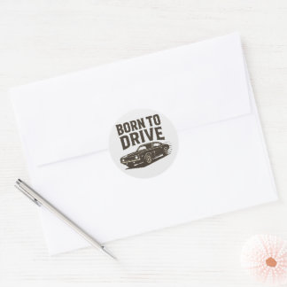 Born to Drive – Vintage Muscle Car Runder Aufkleber